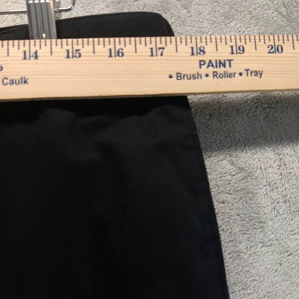 Lands End Tailored Fit Flat Front Straight Leg Pants Mens Size 35 Black